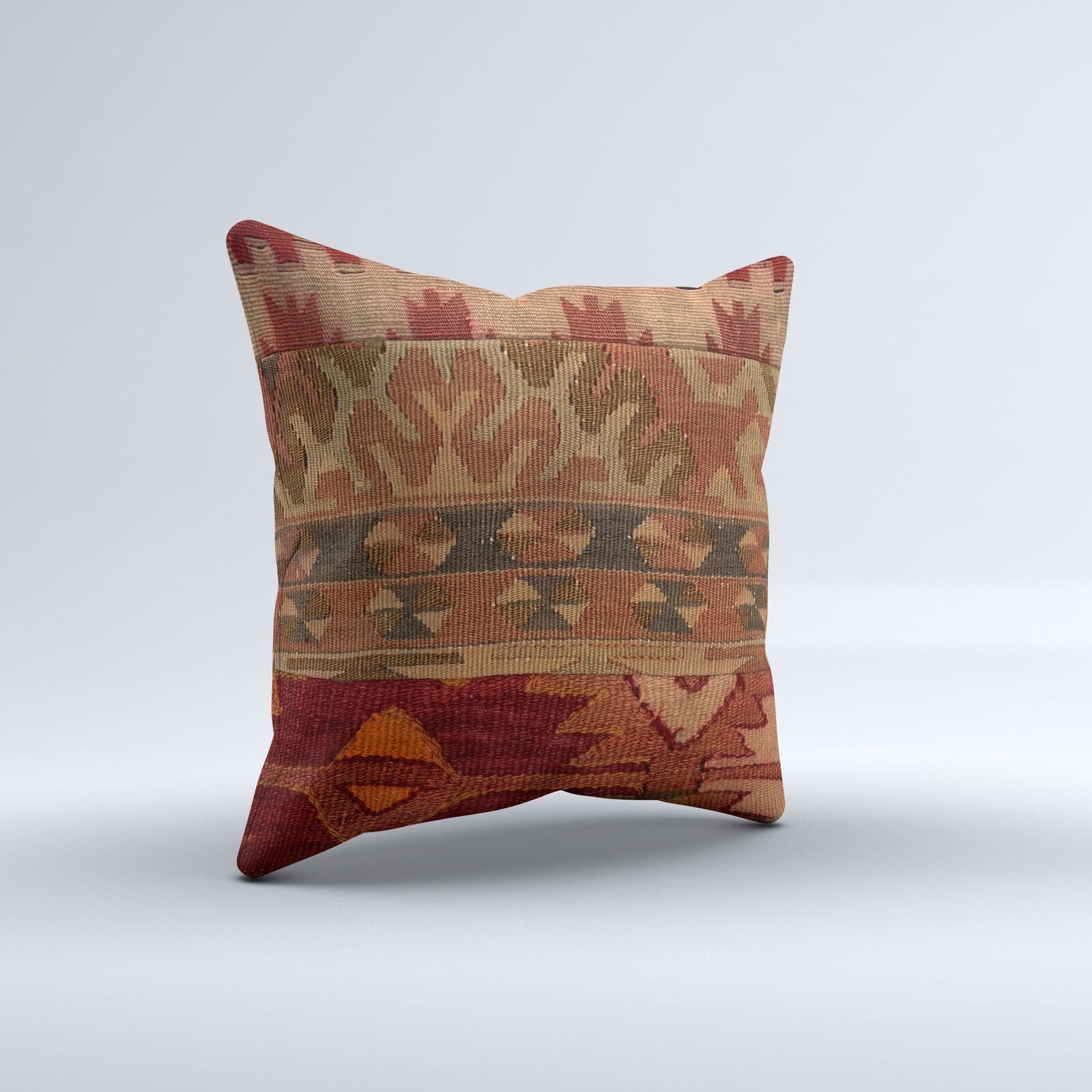Vintage Turkish Kilim Cushion Cover 40x40 cm 16x16 in  Square Pillowcase 40981