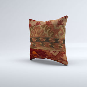 Vintage Turkish Kilim Cushion Cover 40x40 cm 16x16 in  Square Pillowcase 40981
