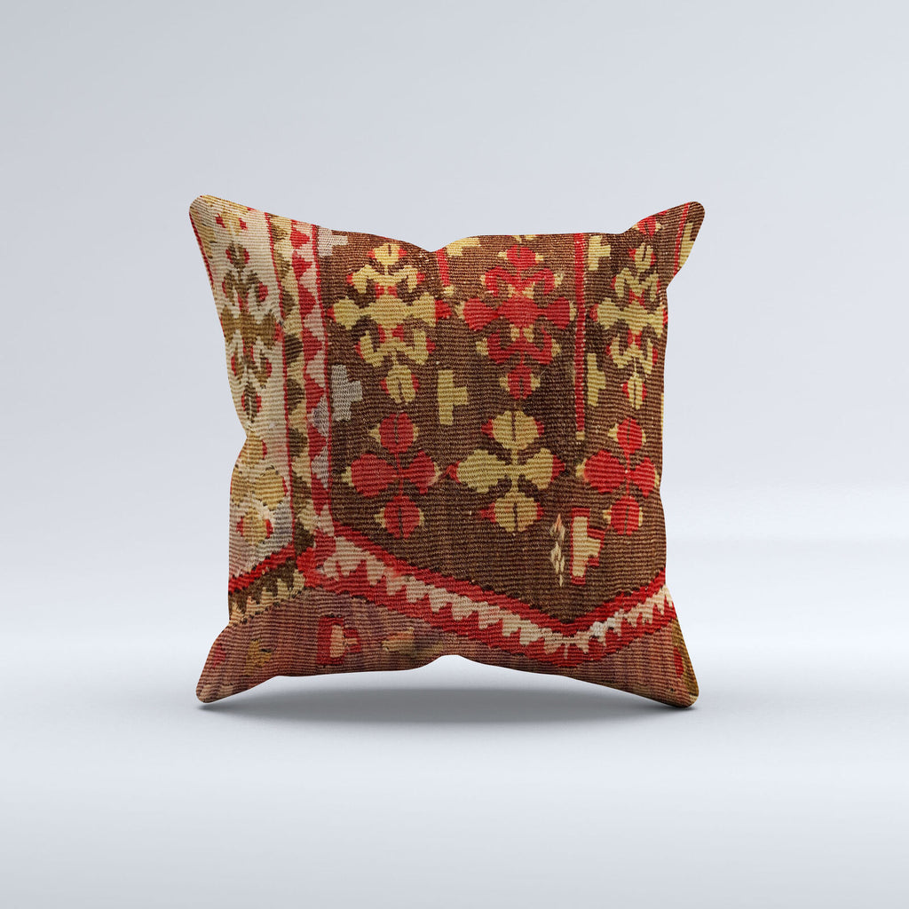 Vintage Turkish Kilim Cushion Cover 40x40 cm 16x16 in  Square Pillowcase 40959