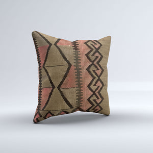 Vintage Turkish Kilim Cushion Cover 40x40 cm 16x16 in  Square Pillowcase 40971