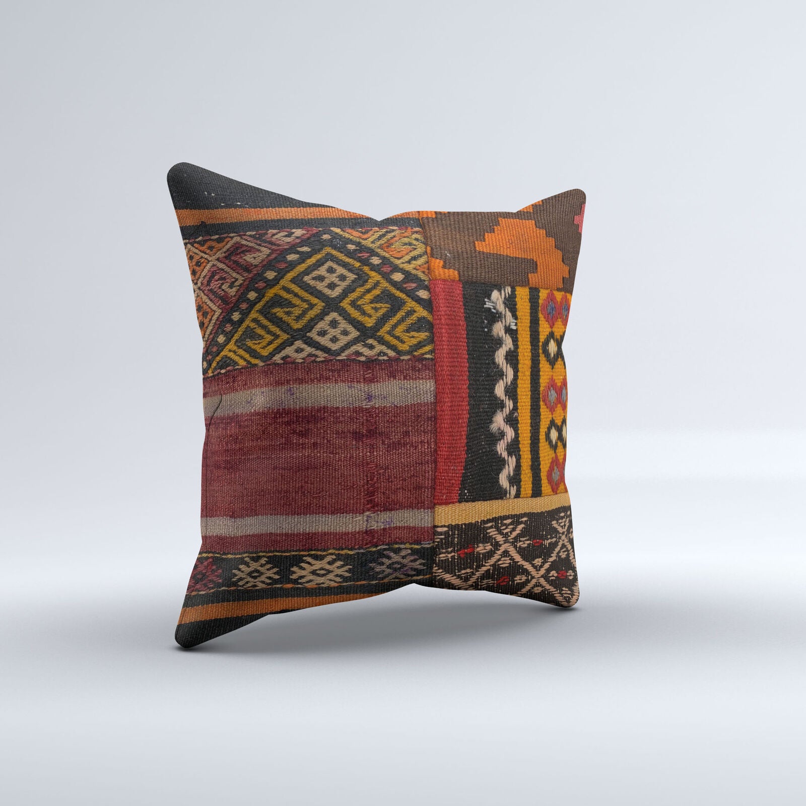 Vintage Turkish Kilim Cushion Cover 40x40 cm 16x16 in  Square Pillowcase 40987