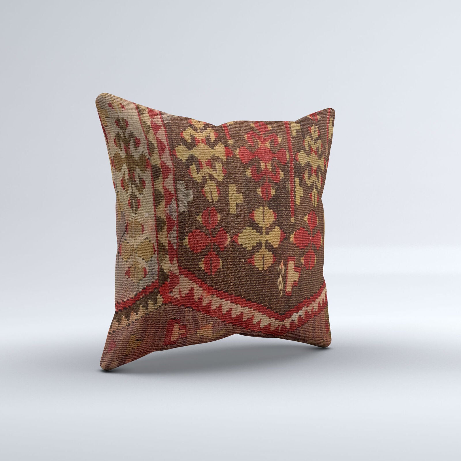 Vintage Turkish Kilim Cushion Cover 40x40 cm 16x16 in  Square Pillowcase 40959