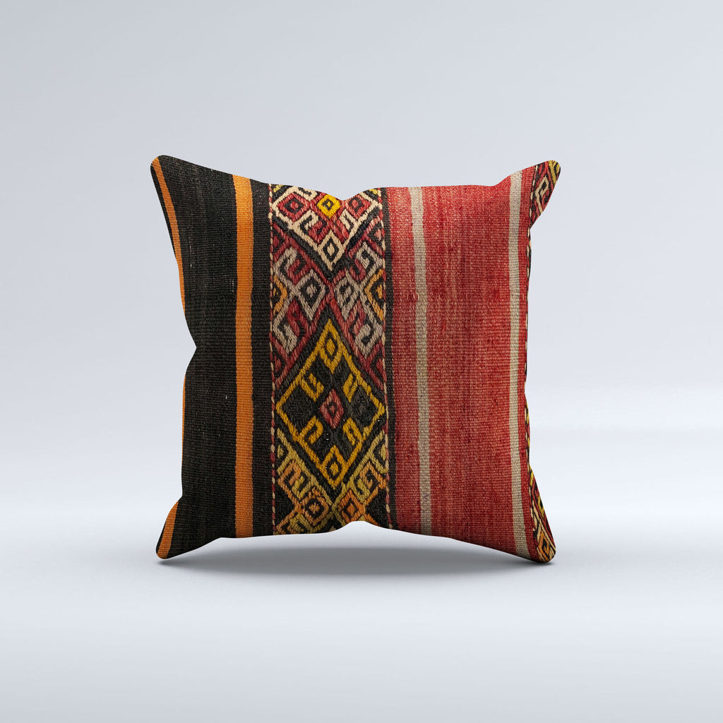 Vintage Turkish Kilim Cushion Cover 40x40 cm 16x16 in  Square Pillowcase 40998