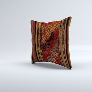 Vintage Turkish Kilim Cushion Cover 40x40 cm 16x16 in  Square Pillowcase 40970