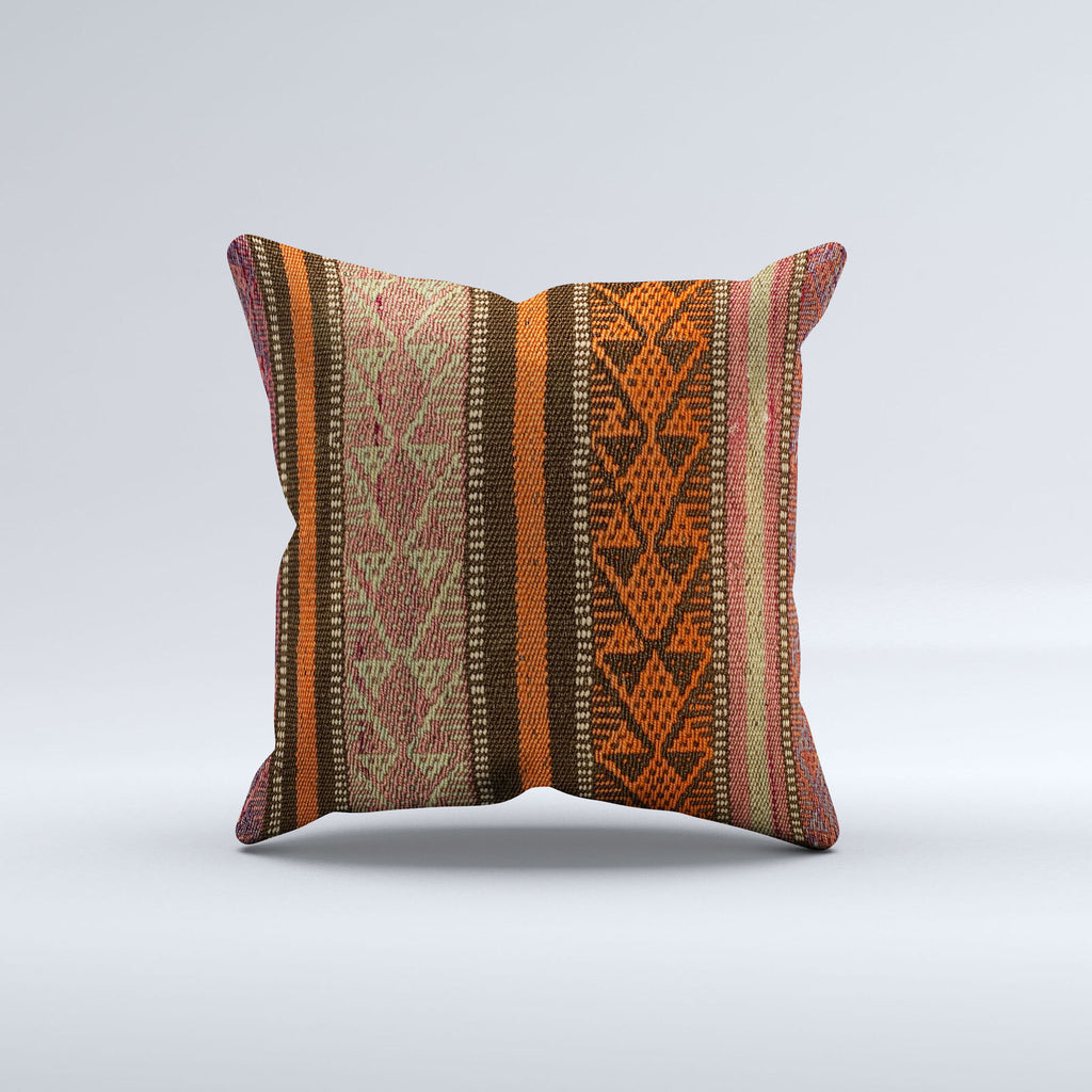 Vintage Turkish Kilim Cushion Cover 40x40 cm 16x16 in  Square Pillowcase 40974