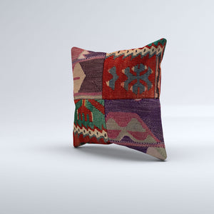 Vintage Turkish Kilim Cushion Cover 40x40 cm 16x16 in  Square Pillowcase 40943