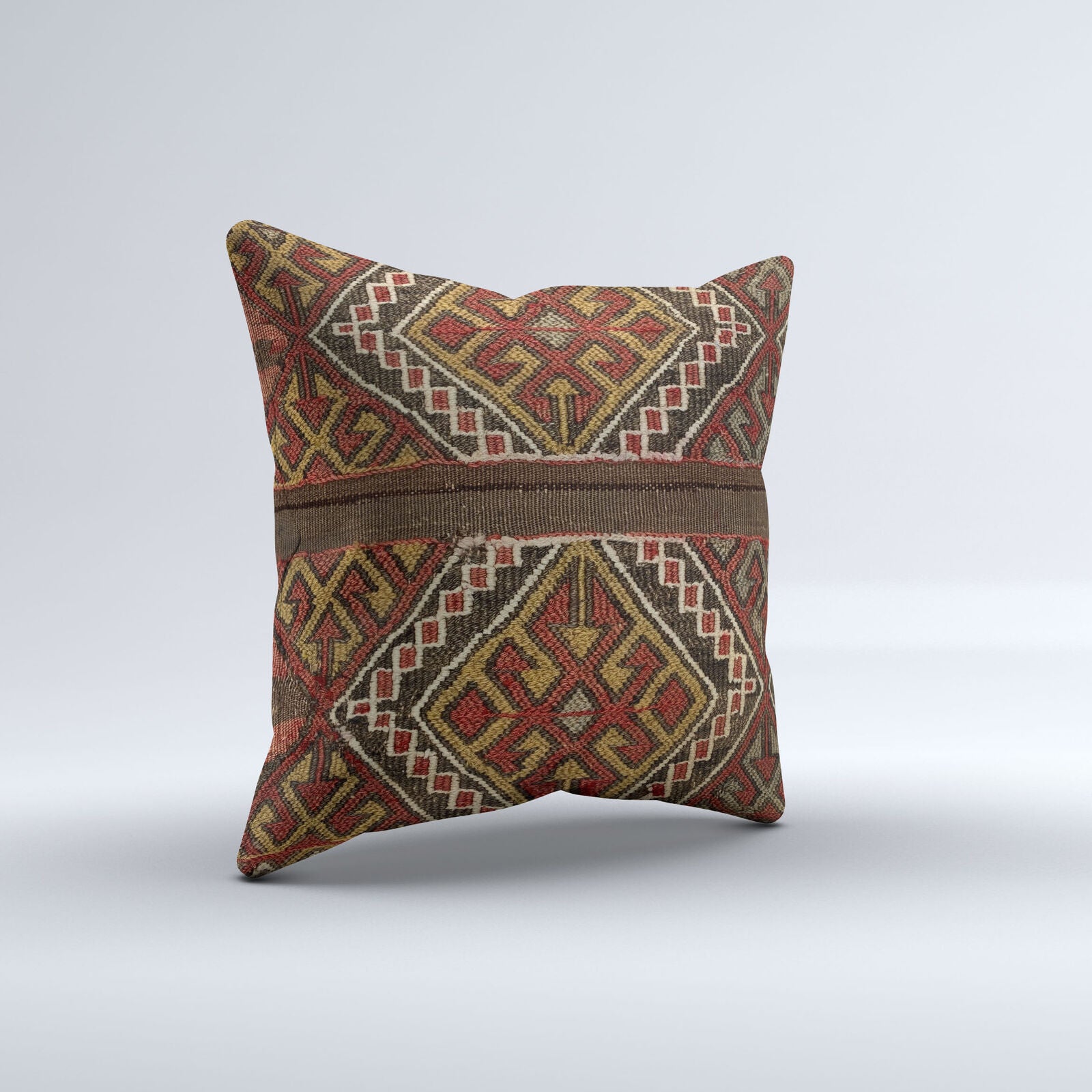 Vintage Turkish Kilim Cushion Cover 40x40 cm 16x16 in  Square Pillowcase 40955