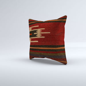 Vintage Turkish Kilim Cushion Cover 40x40 cm 16x16 in  Square Pillowcase 40993