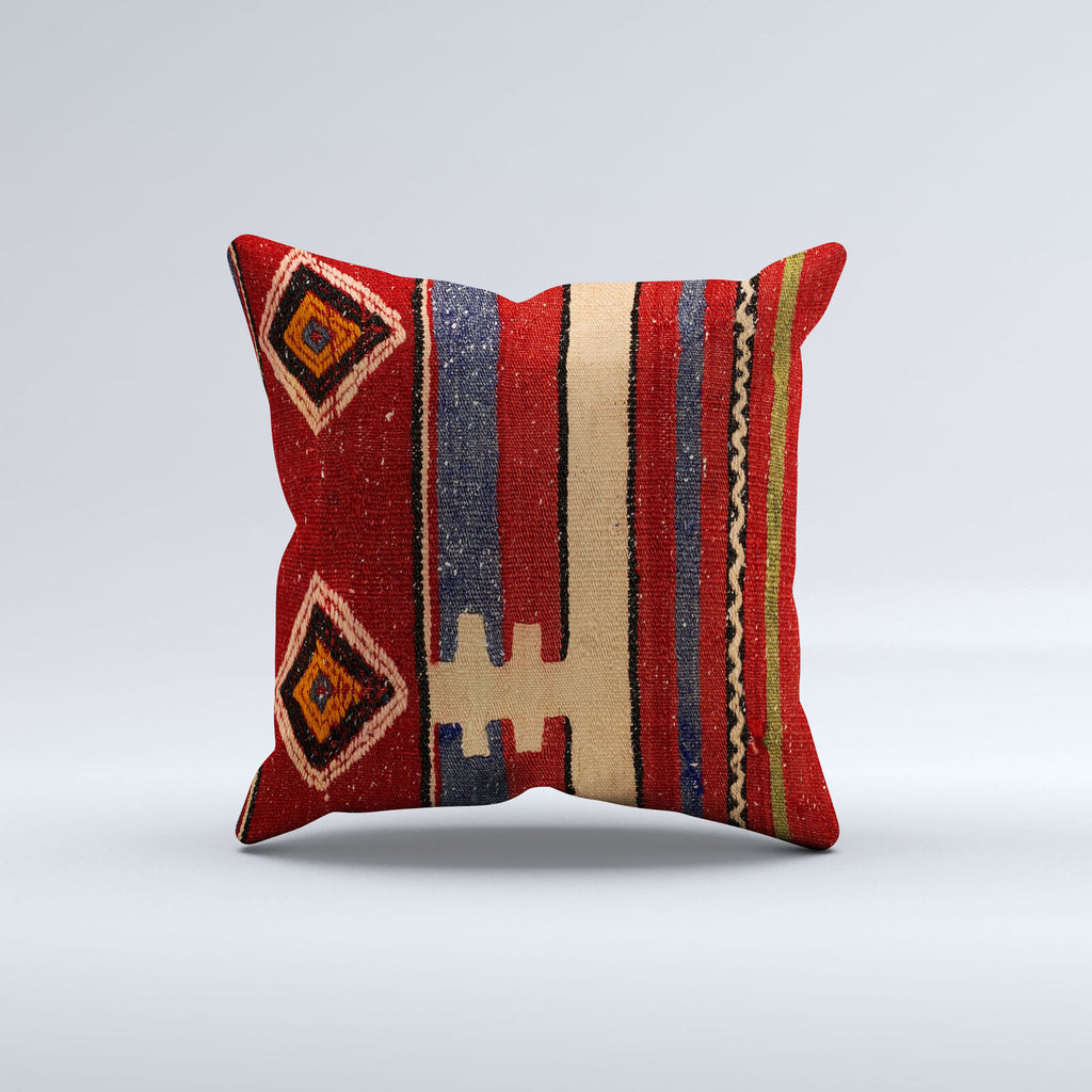 Vintage Turkish Kilim Cushion Cover 40x40 cm 16x16 in  Square Pillowcase 40967