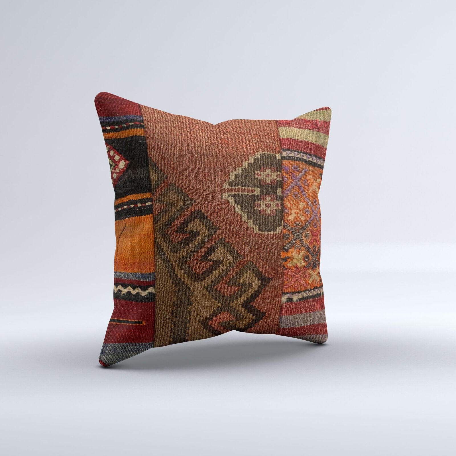 Vintage Turkish Kilim Cushion Cover 40x40 cm 16x16 in  Square Pillowcase 40999