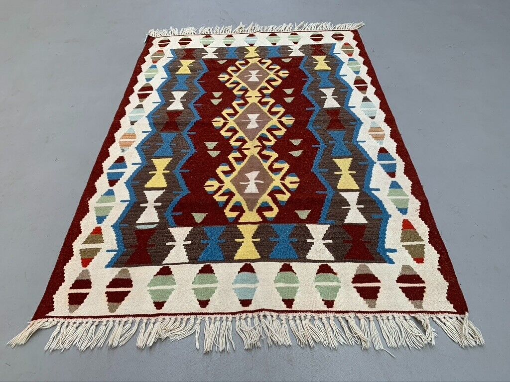 Large Vintage Turkish Kilim Rug 180x118 cm Wool Kelim Medium