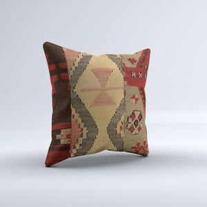 Vintage Turkish Kilim Cushion Cover 40x40 cm 16x16 in  Square Pillowcase 40991
