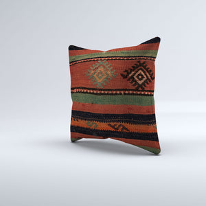 Vintage Turkish Kilim Cushion Cover 40x40 cm 16x16 in  Square Pillowcase 40961