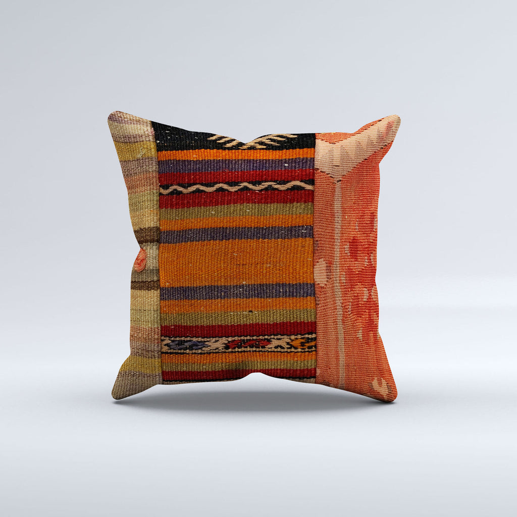 Vintage Turkish Kilim Cushion Cover 40x40 cm 16x16 in  Square Pillowcase 40992