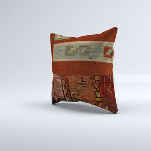 Vintage Turkish Kilim Cushion Cover 40x40 cm 16x16 in  Square Pillowcase 40975
