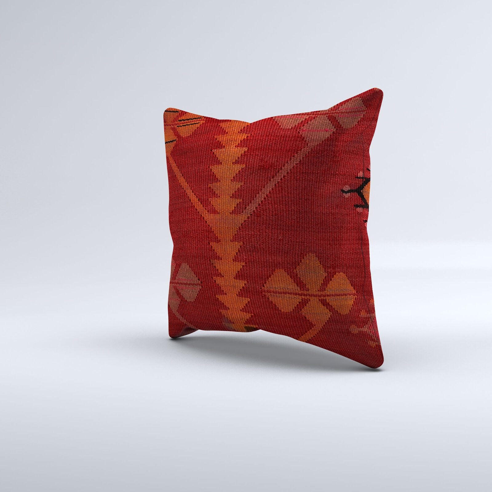 Vintage Turkish Kilim Cushion Cover 40x40 cm 16x16 in  Square Pillowcase 40950