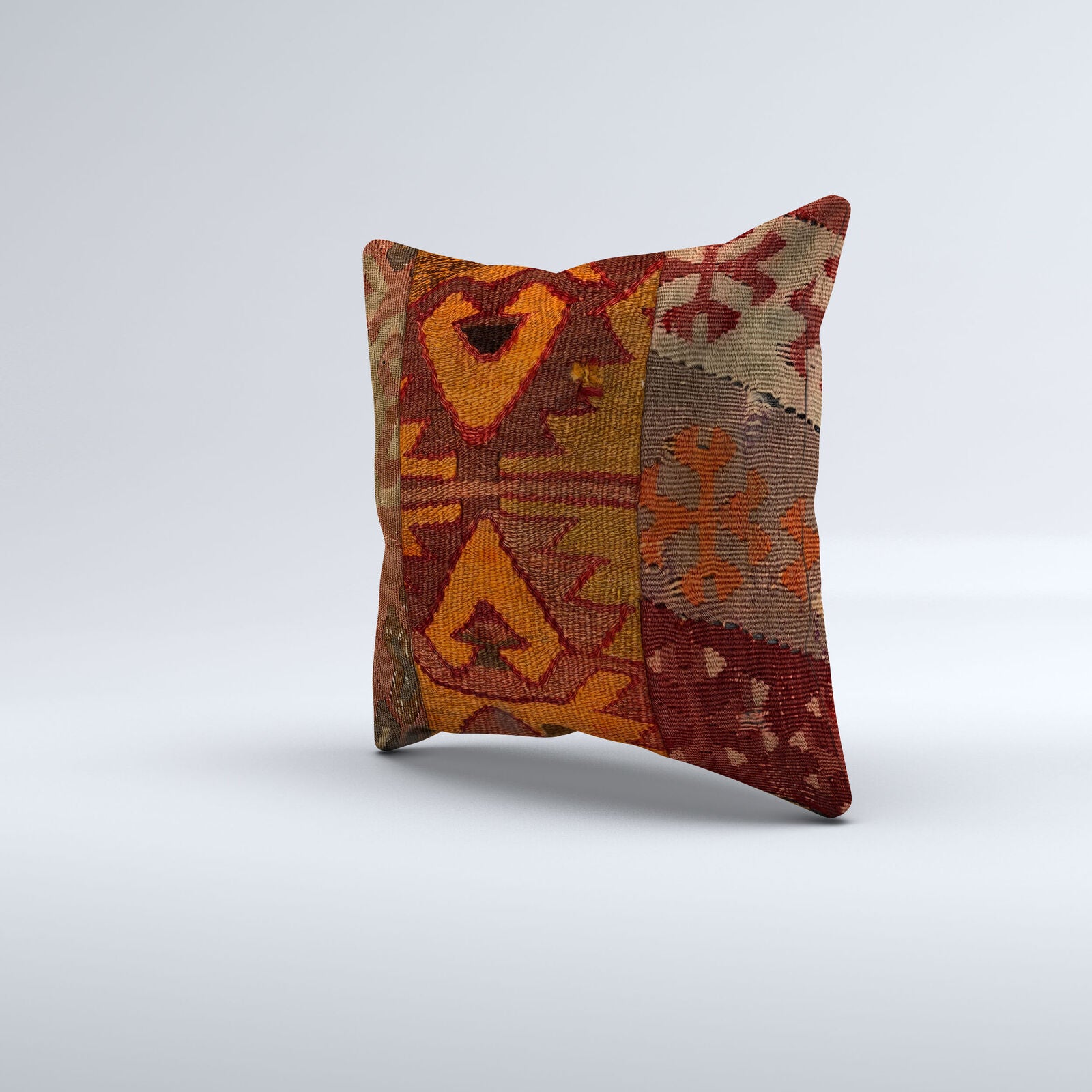 Vintage Turkish Kilim Cushion Cover 40x40 cm 16x16 in  Square Pillowcase 40978
