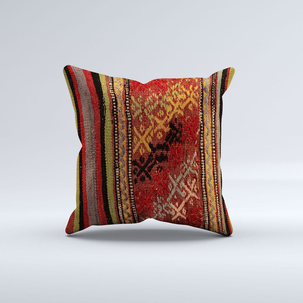 Vintage Turkish Kilim Cushion Cover 40x40 cm 16x16 in  Square Pillowcase 40970