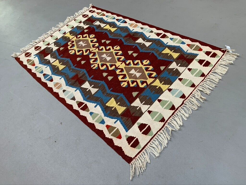 Large Vintage Turkish Kilim Rug 180x118 cm Wool Kelim Medium