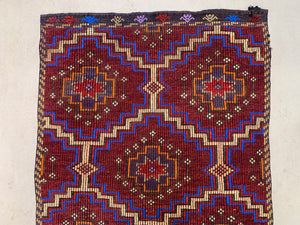 Old Turkish Kilim Runner 290x94 cm, shabby chic, vintage kelim Red Black