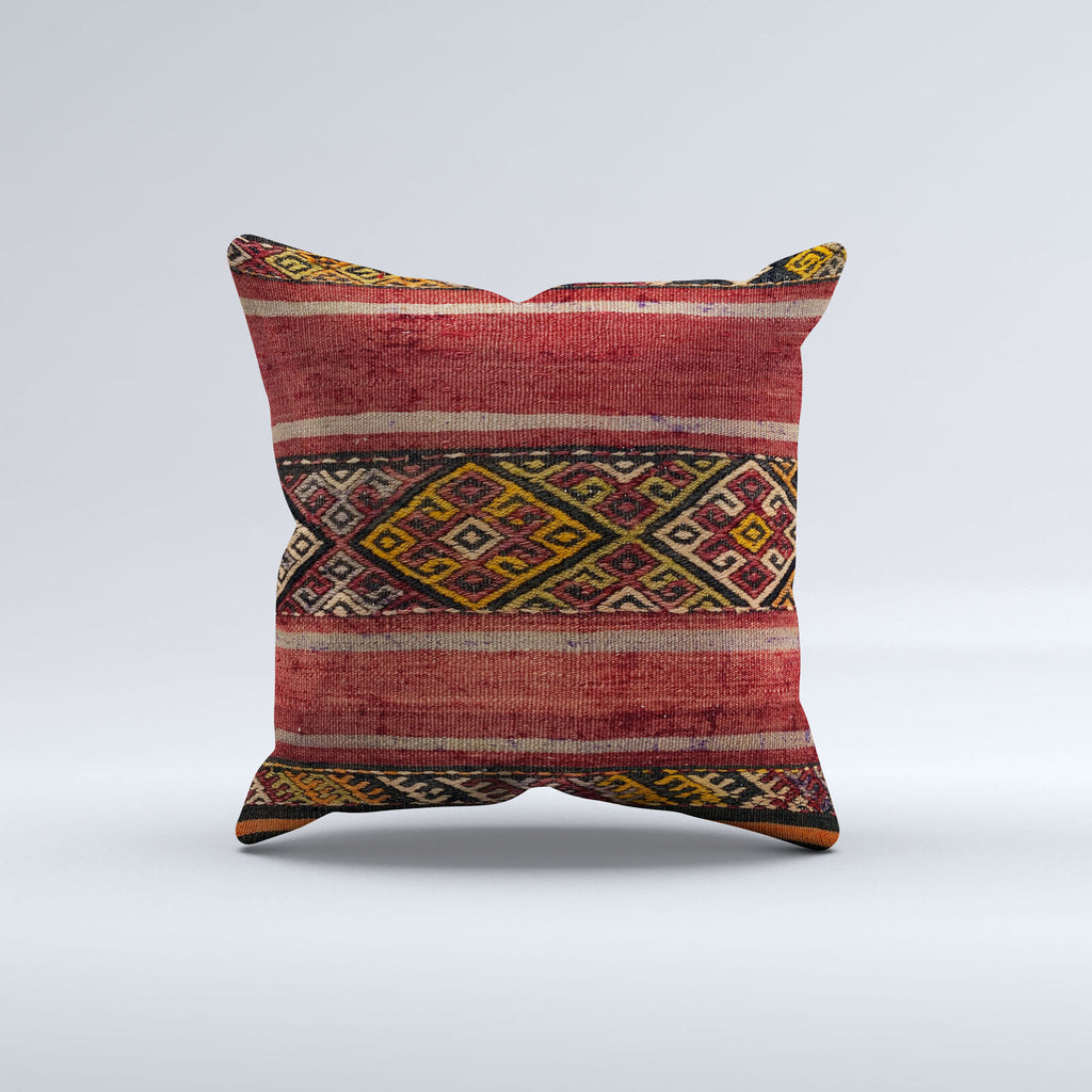 Vintage Turkish Kilim Cushion Cover 40x40 cm 16x16 in  Square Pillowcase 40988