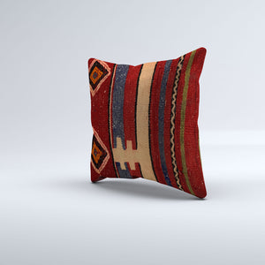 Vintage Turkish Kilim Cushion Cover 40x40 cm 16x16 in  Square Pillowcase 40967