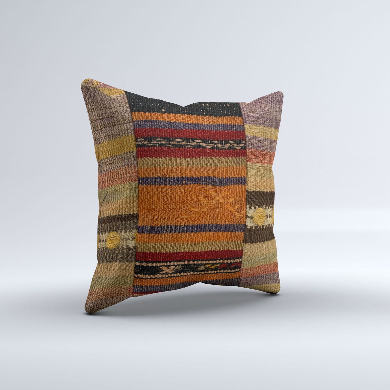 Vintage Turkish Kilim Cushion Cover 40x40 cm 16x16 in  Square Pillowcase 40995