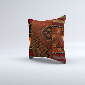 Vintage Turkish Kilim Cushion Cover 40x40 cm 16x16 in  Square Pillowcase 40999