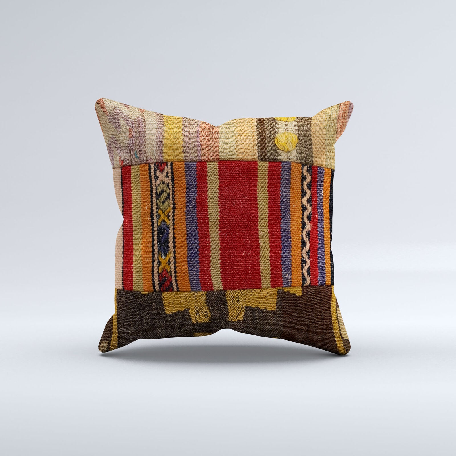 Vintage Turkish Kilim Cushion Cover 40x40 cm 16x16 in  Square Pillowcase 40990