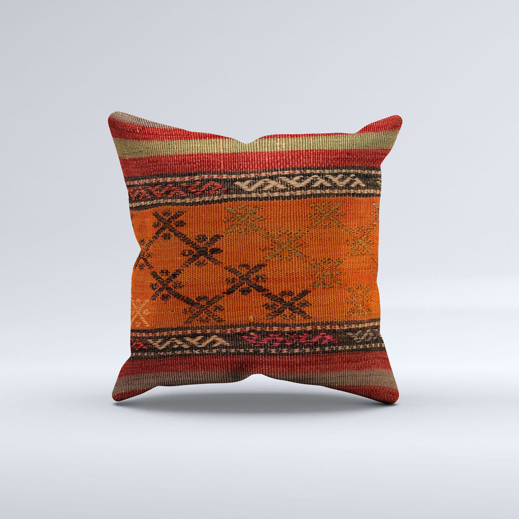 Vintage Turkish Kilim Cushion Cover 40x40 cm 16x16 in  Square Pillowcase 40973
