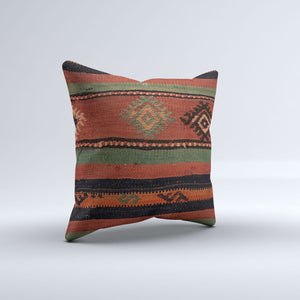 Vintage Turkish Kilim Cushion Cover 40x40 cm 16x16 in  Square Pillowcase 40961