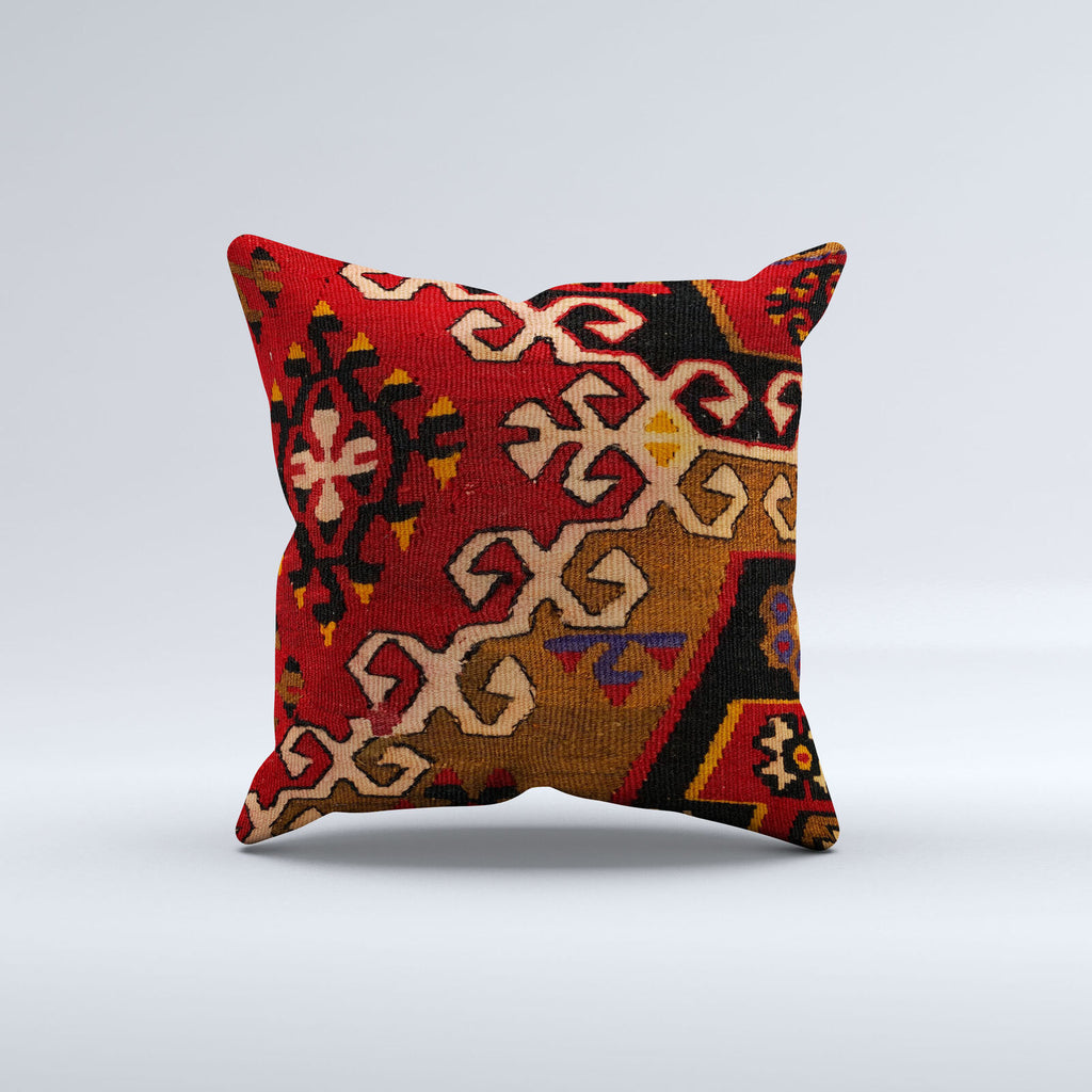 Vintage Turkish Kilim Cushion Cover 40x40 cm 16x16 in  Square Pillowcase 40956