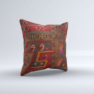 Vintage Turkish Kilim Cushion Cover 40x40 cm 16x16 in  Square Pillowcase 40949