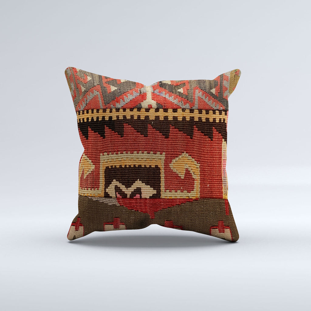 Vintage Turkish Kilim Cushion Cover 40x40 cm 16x16 in  Square Pillowcase 40977