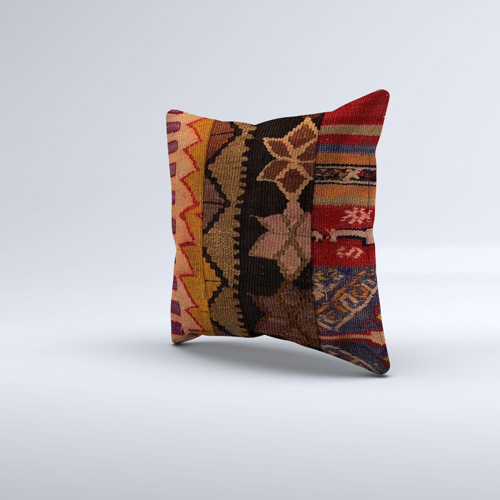 Vintage Turkish Kilim Cushion Cover 40x40 cm 16x16 in  Square Pillowcase 40964