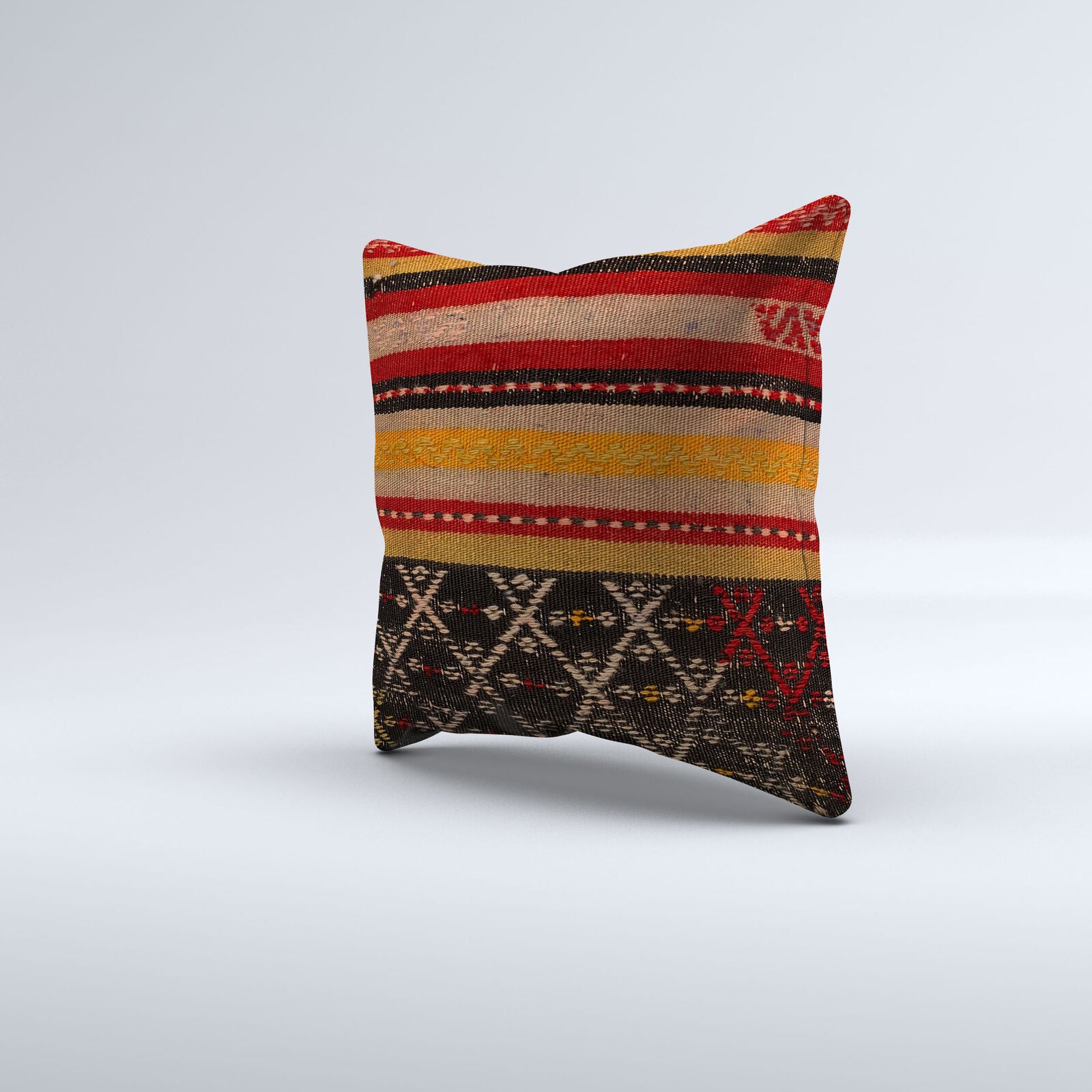 Vintage Turkish Kilim Cushion Cover 40x40 cm 16x16 in  Square Pillowcase 40983