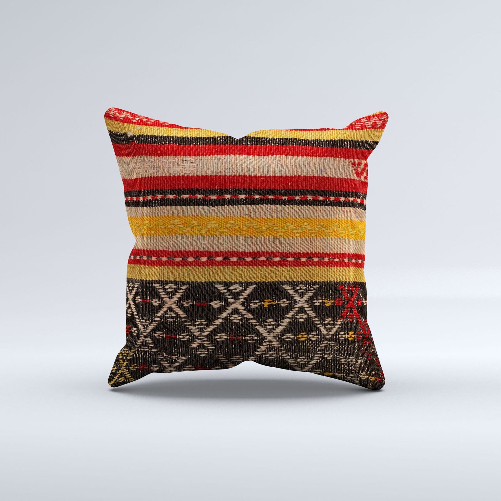 Vintage Turkish Kilim Cushion Cover 40x40 cm 16x16 in  Square Pillowcase 40983