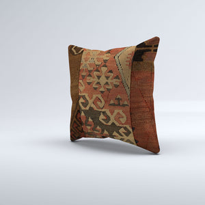 Vintage Turkish Kilim Cushion Cover 40x40 cm 16x16 in  Square Pillowcase 40996