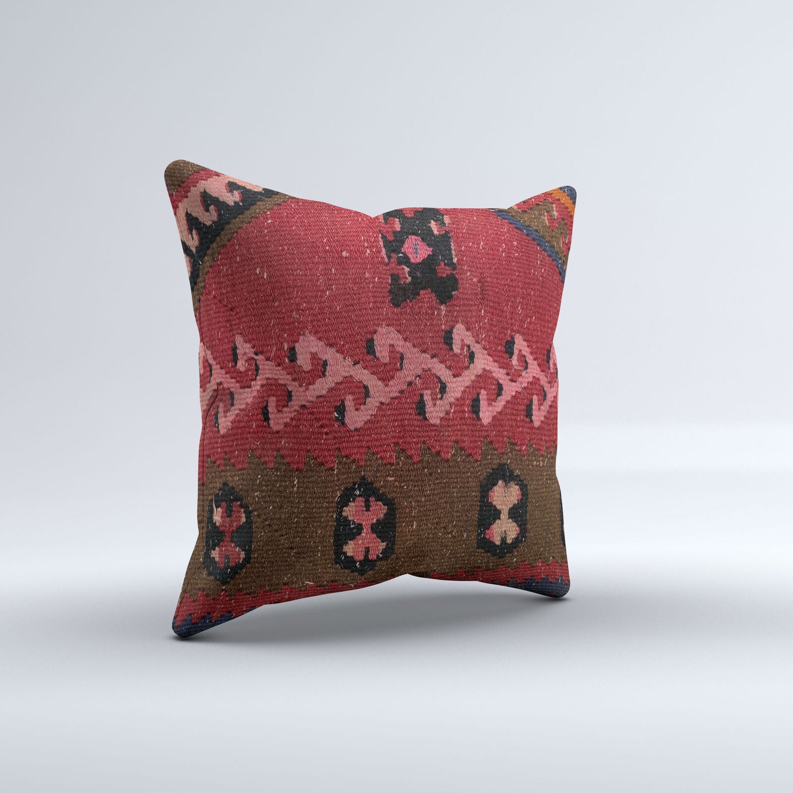 Vintage Turkish Kilim Cushion Cover 40x40 cm 16x16 in  Square Pillowcase 40984
