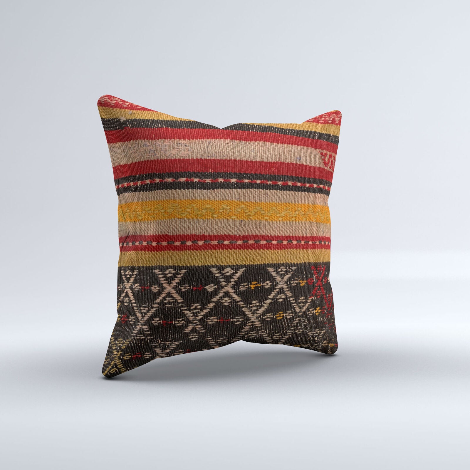 Vintage Turkish Kilim Cushion Cover 40x40 cm 16x16 in  Square Pillowcase 40983