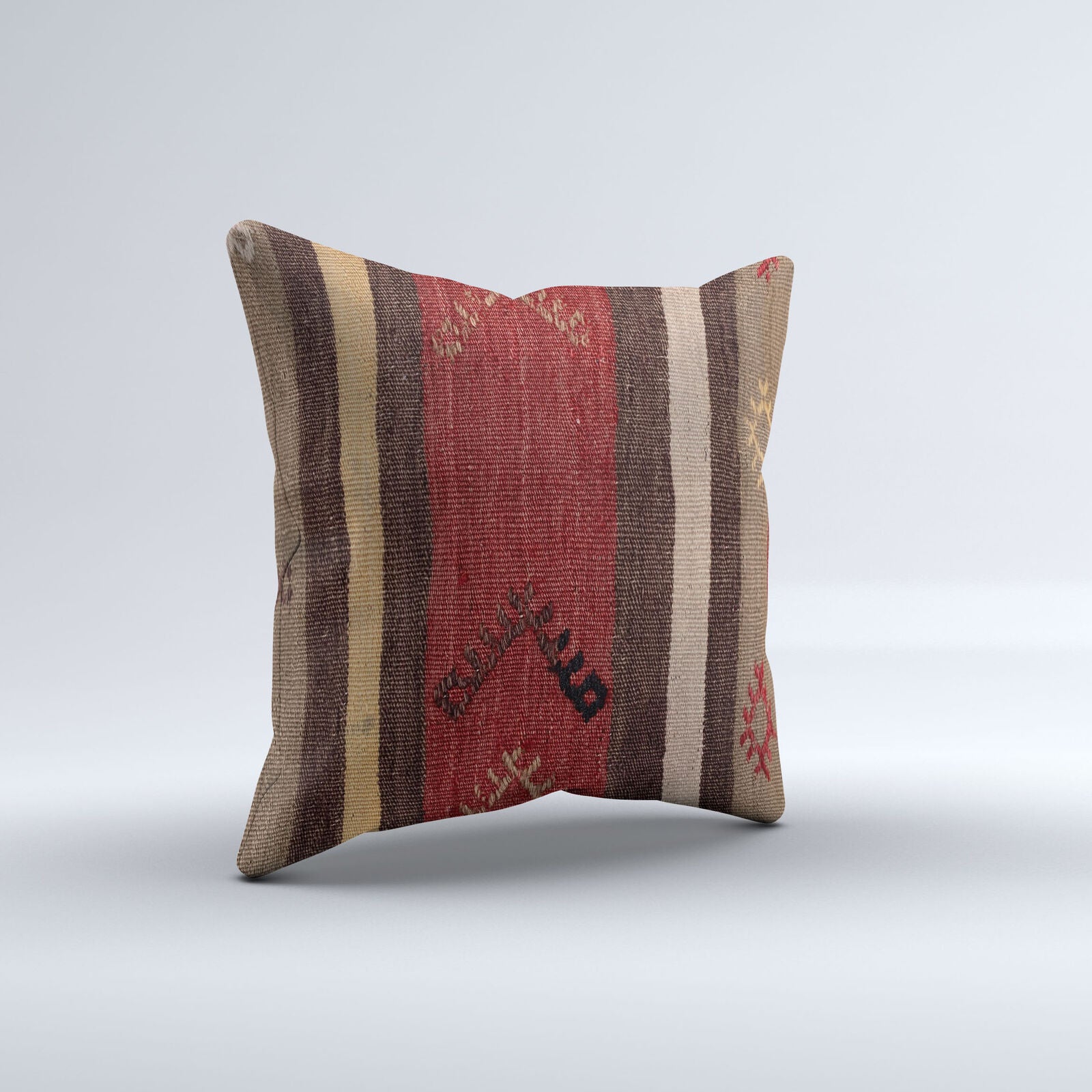 Vintage Turkish Kilim Cushion Cover 40x40 cm 16x16 in  Square Pillowcase 40935