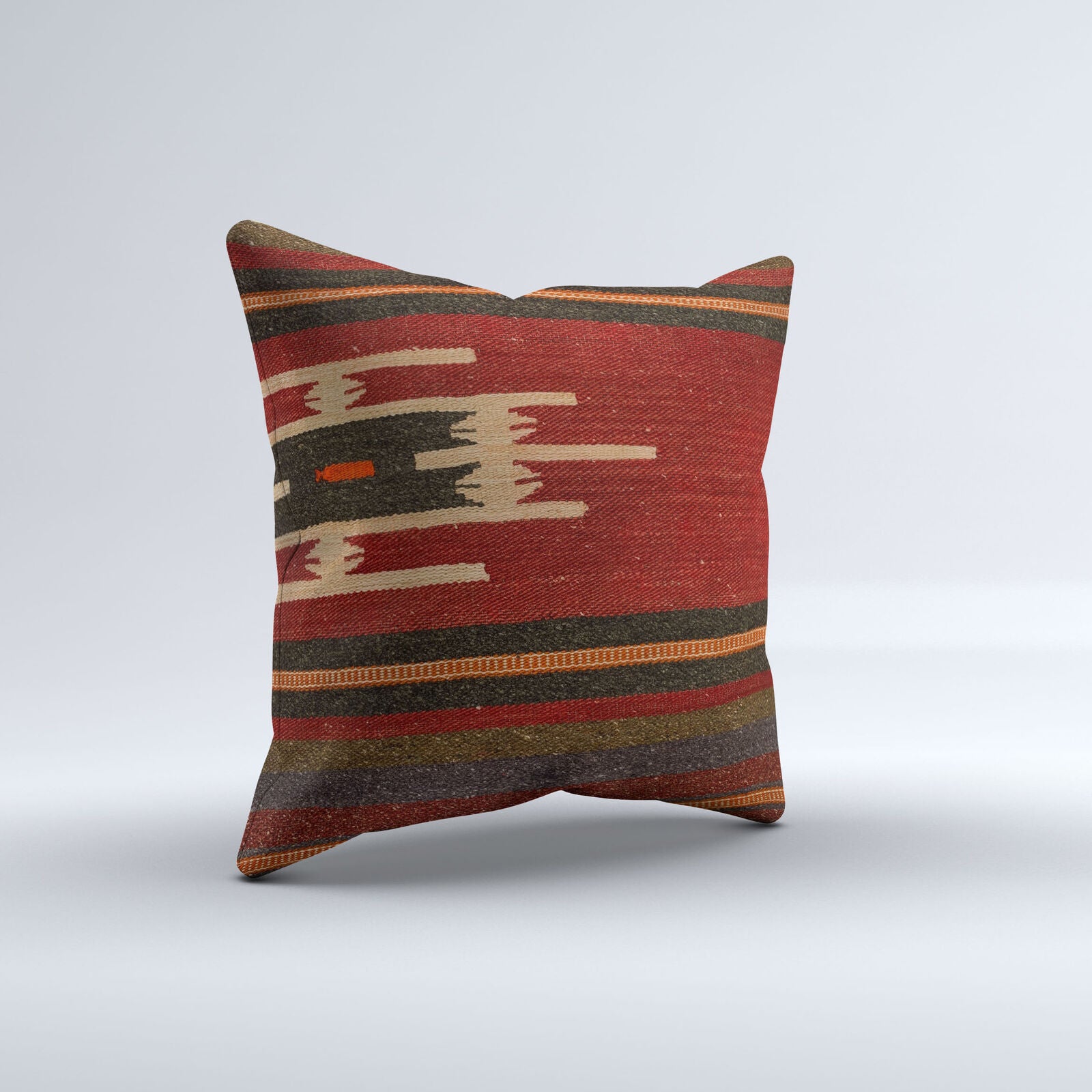 Vintage Turkish Kilim Cushion Cover 40x40 cm 16x16 in  Square Pillowcase 40993