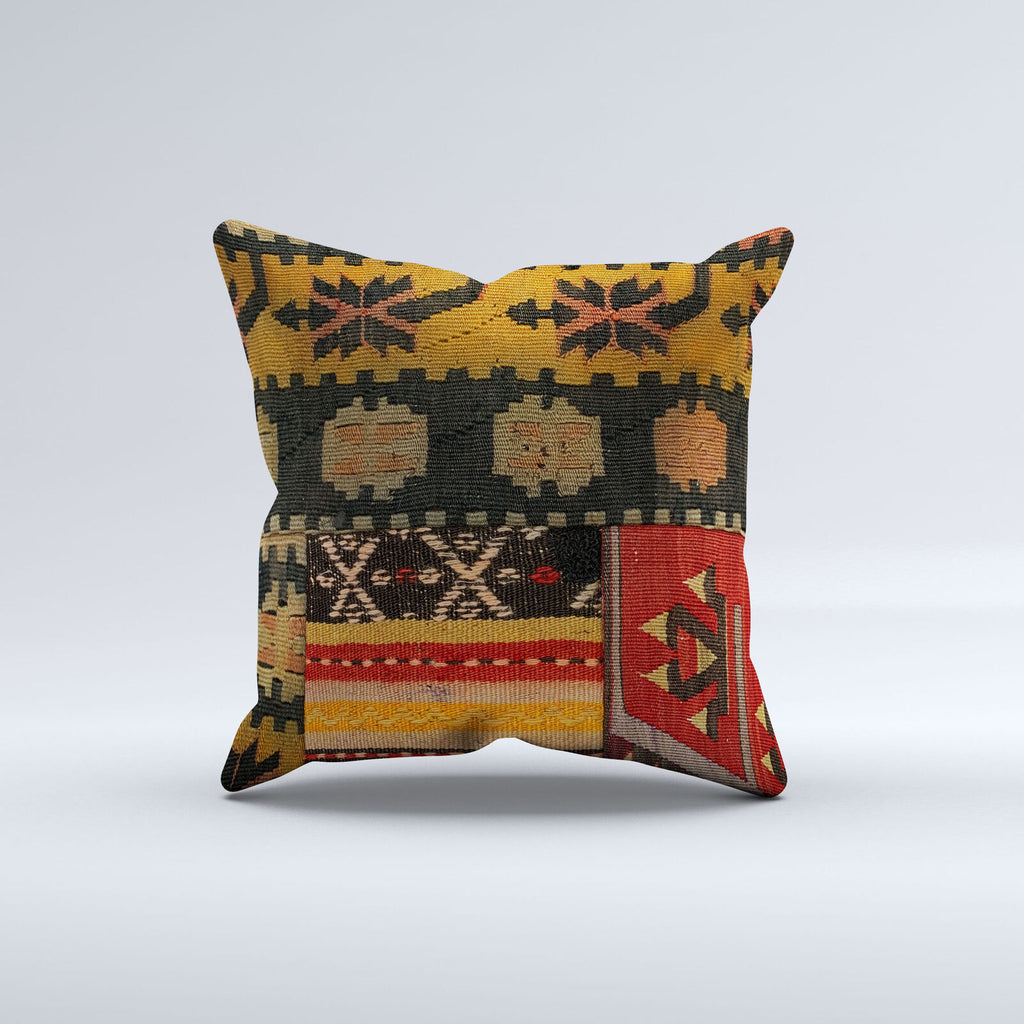 Vintage Turkish Kilim Cushion Cover 40x40 cm 16x16 in  Square Pillowcase 40989