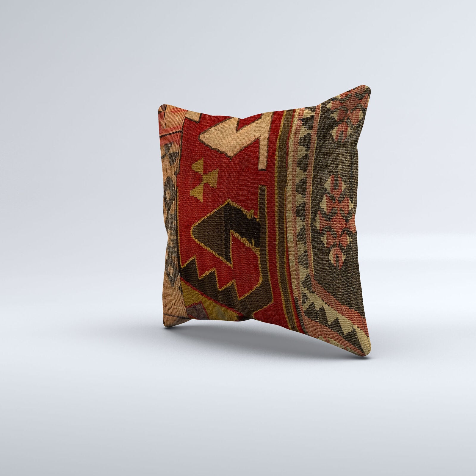 Vintage Turkish Kilim Cushion Cover 40x40 cm 16x16 in  Square Pillowcase 40994