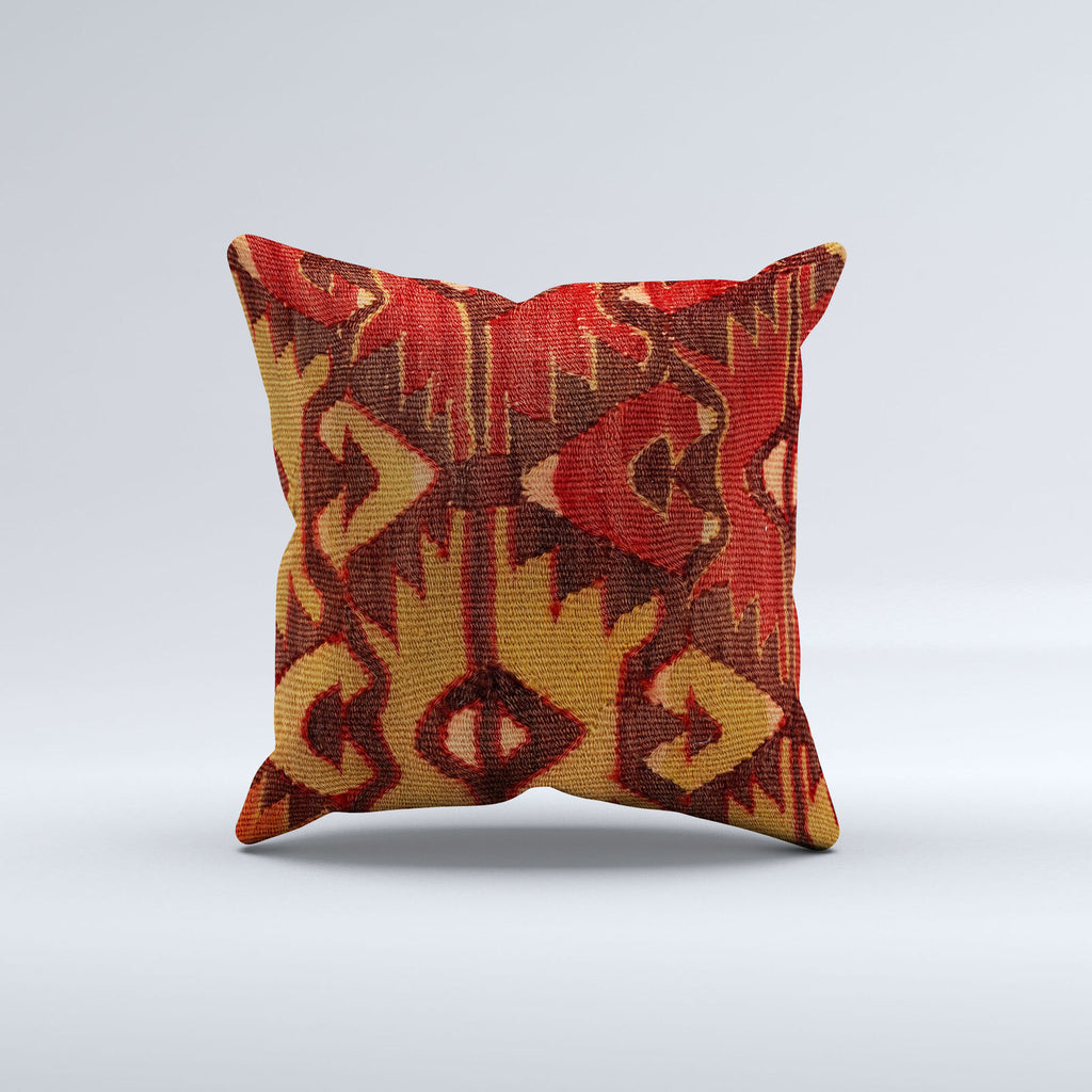 Vintage Turkish Kilim Cushion Cover 40x40 cm 16x16 in  Square Pillowcase 40979