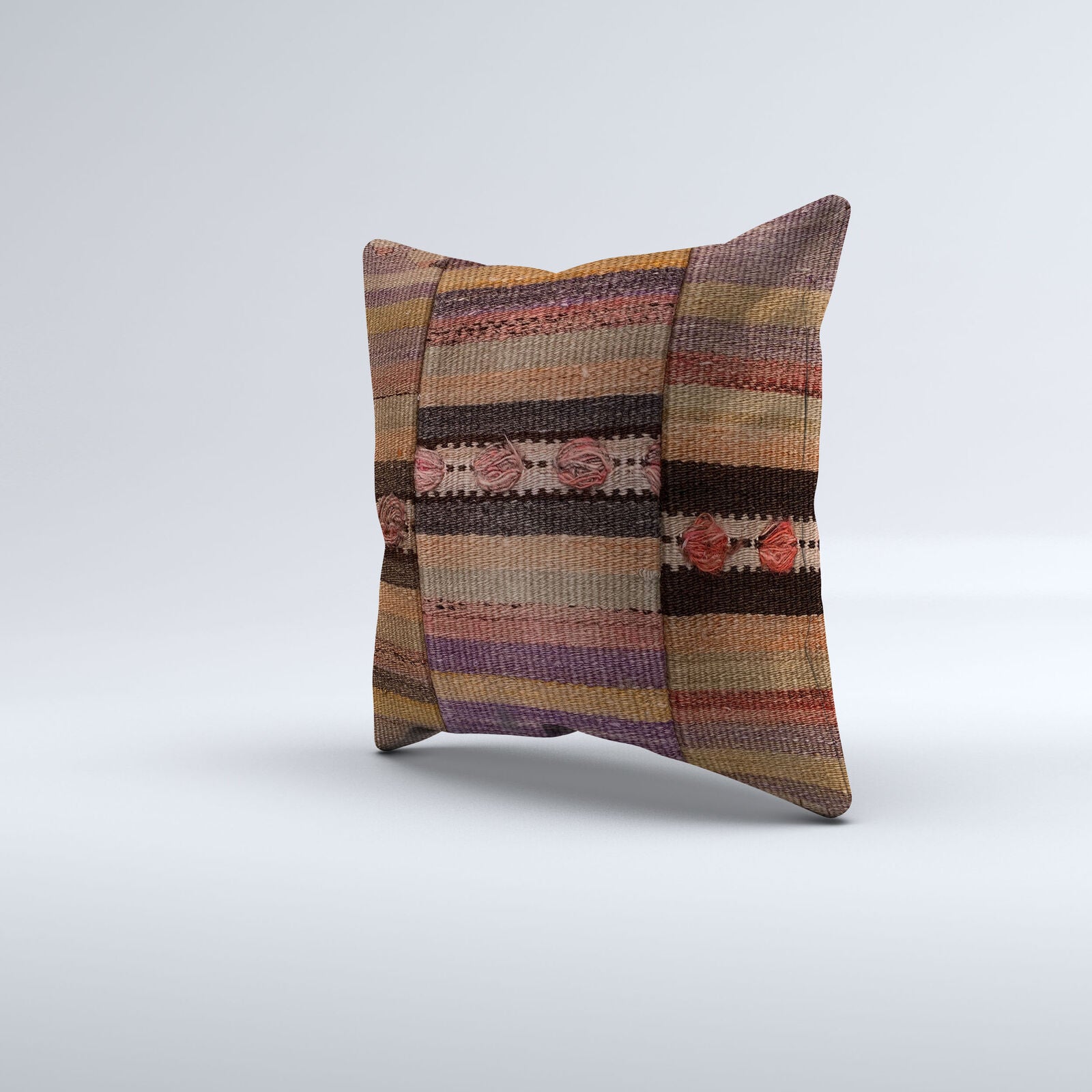 Vintage Turkish Kilim Cushion Cover 40x40 cm 16x16 in  Square Pillowcase 40938