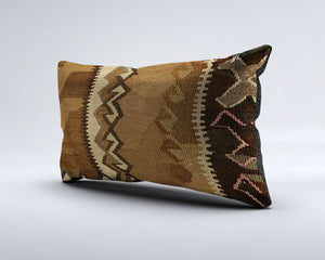 Vintage Turkish Kilim Cushion Cover 30x50 cm Lumbar Wool Kelim Pillowcase 35251