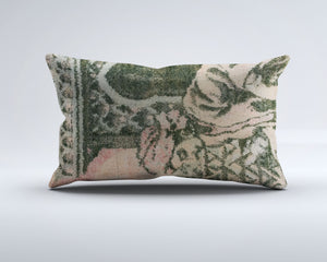 Vintage Turkish Kilim Cushion Cover 30x50 cm Lumbar Wool Kelim Pillowcase 35255