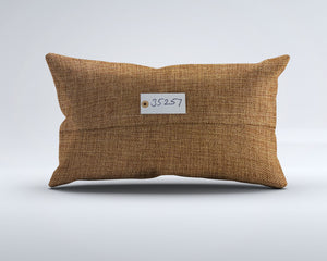 Vintage Turkish Kilim Cushion Cover 30x50 cm Lumbar Wool Kelim Pillowcase 35257