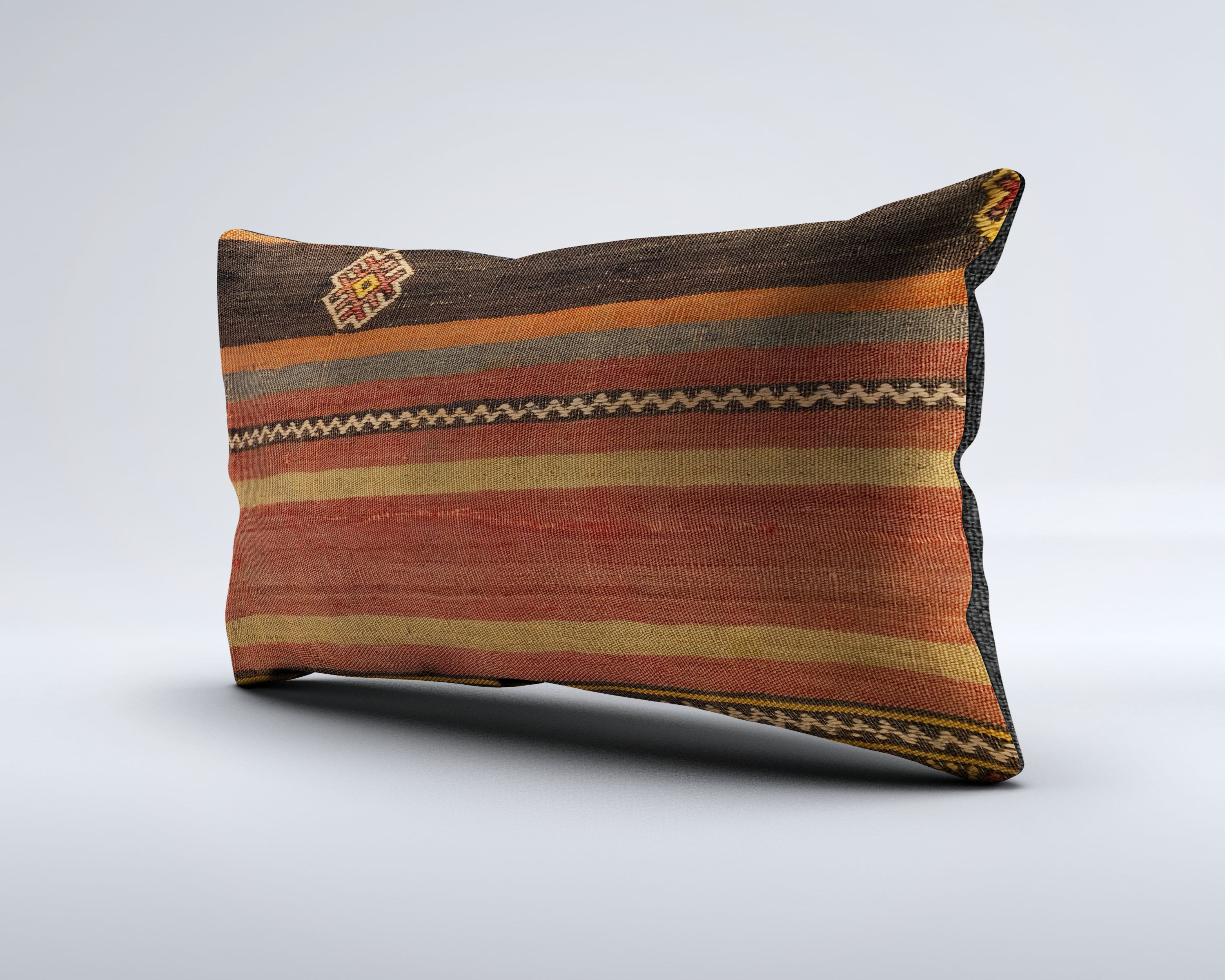 Vintage Turkish Kilim Cushion Cover 30x50 cm Lumbar Wool Kelim Pillowcase 35260